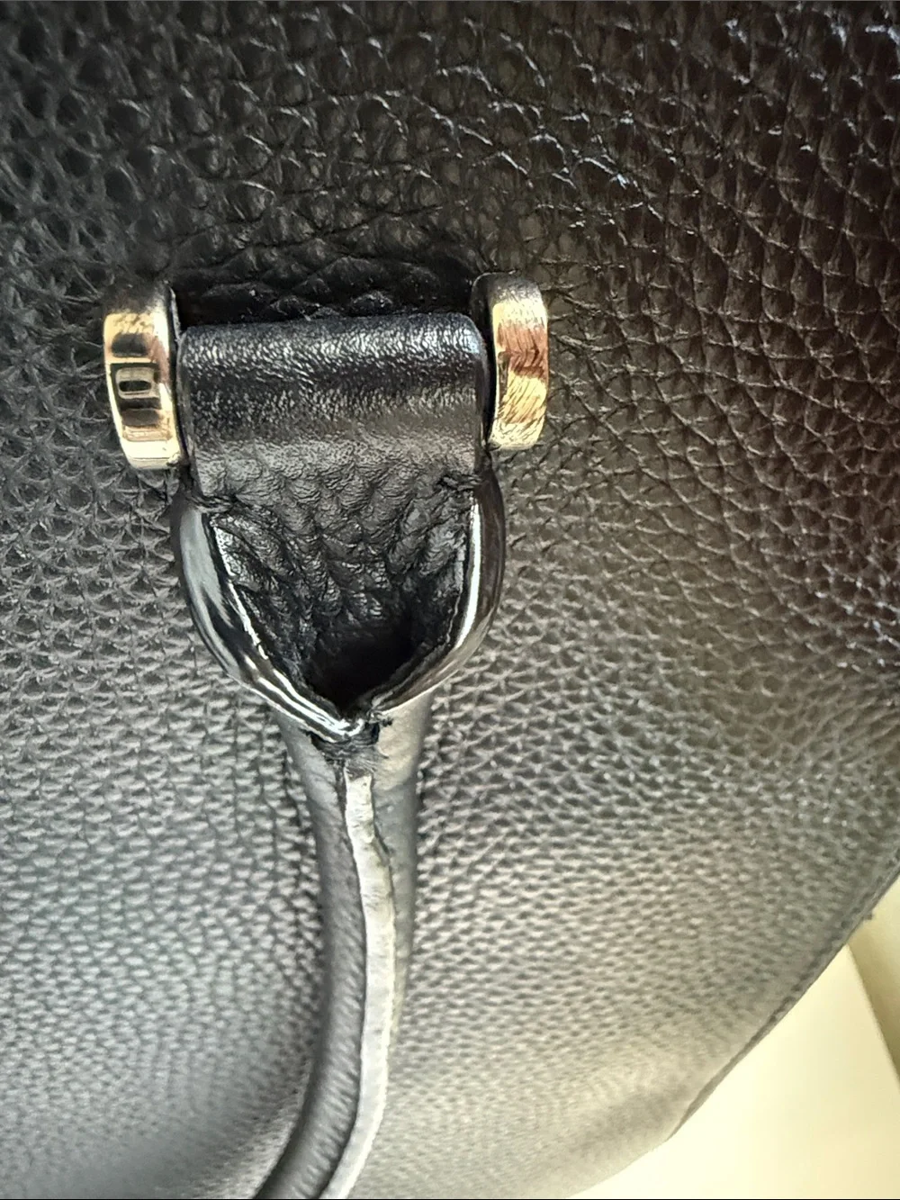 kate spade Black Pebbled Leather Tote with Front Zip Pocket